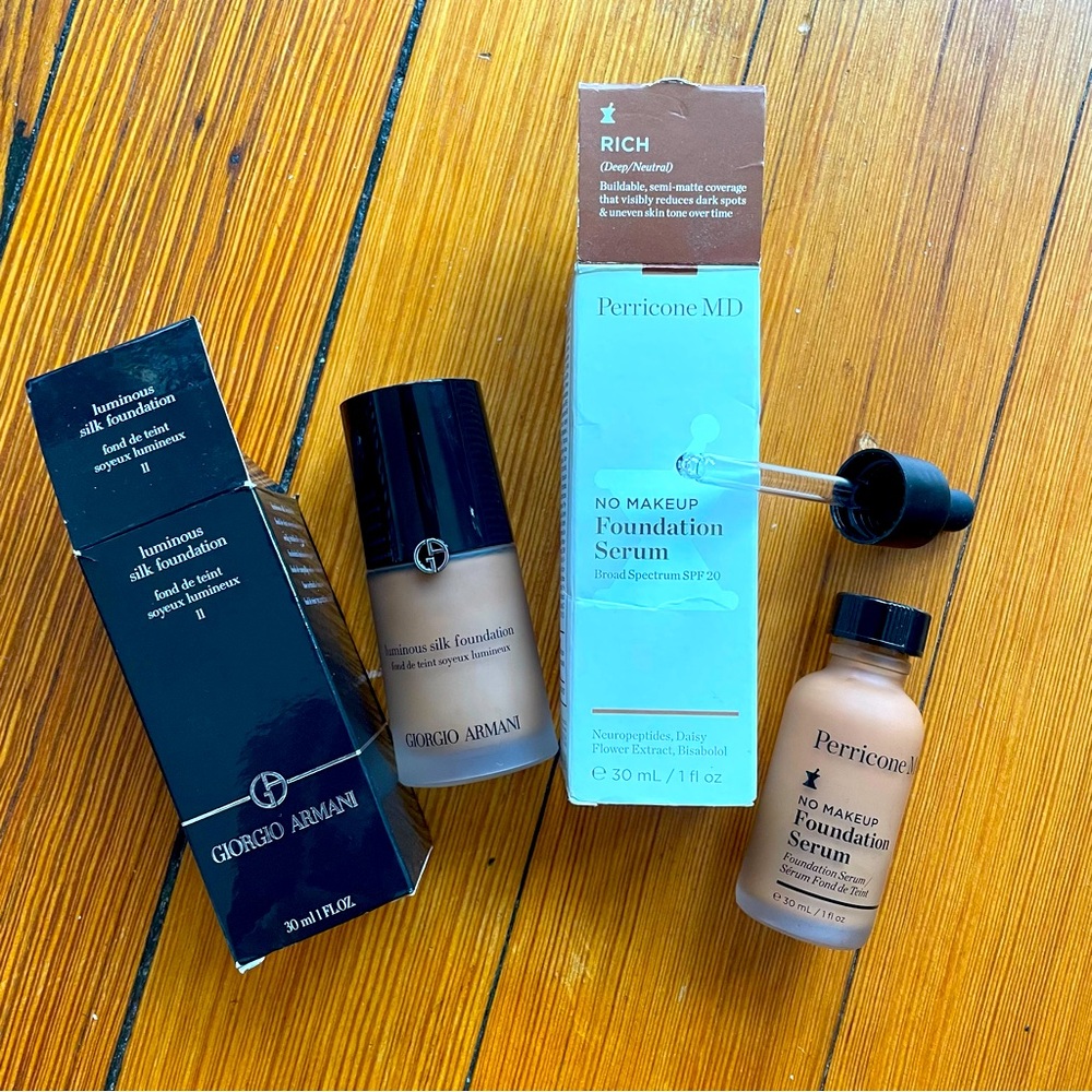Giorgio Armani Luminous Silk Foundation 11 and Perricone NO MAKEUP SERUM in Rich